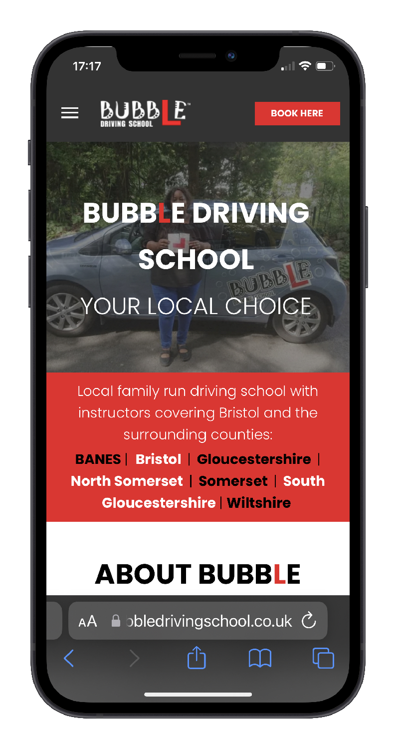 Bubble Driving School | Driving School Website Design
