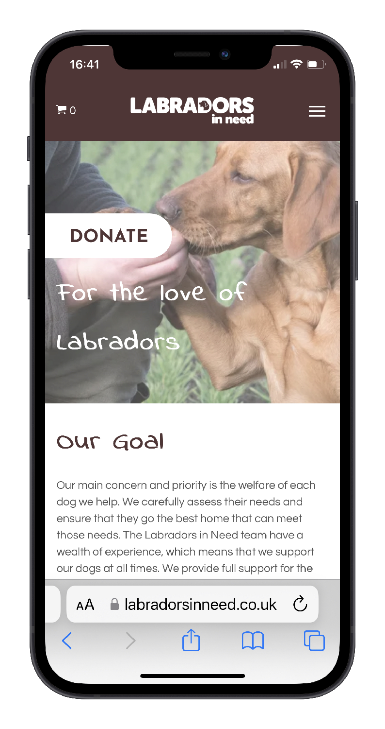 eCommerce Website Design Portfolio | Labradors in Need