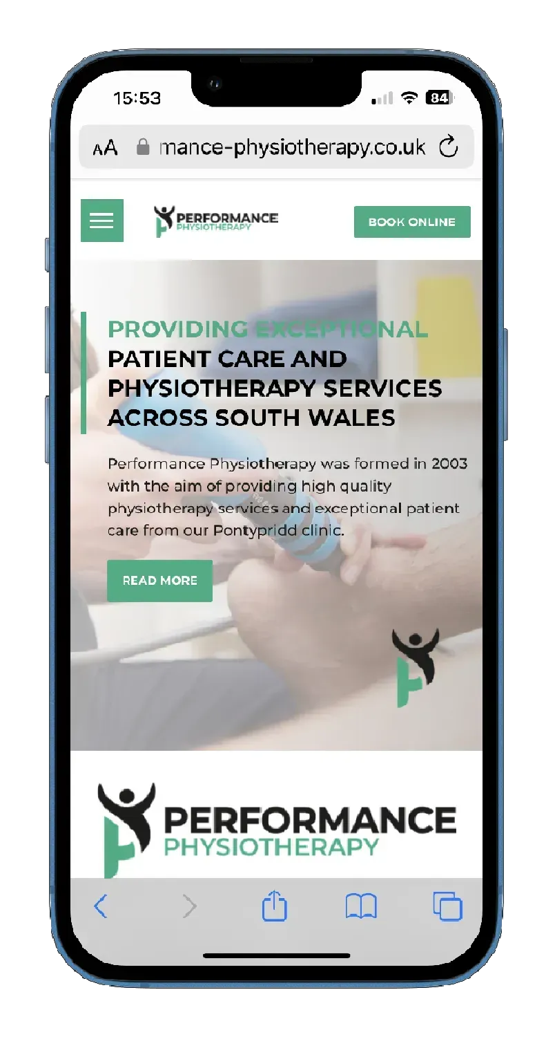 Performance Physiotherapy | Medical Care Website Design