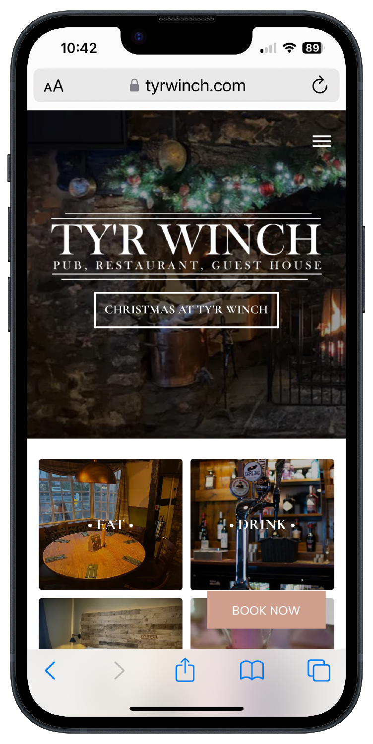 Ty'r Winch, Pub, Restaurant & Guest House Website Design