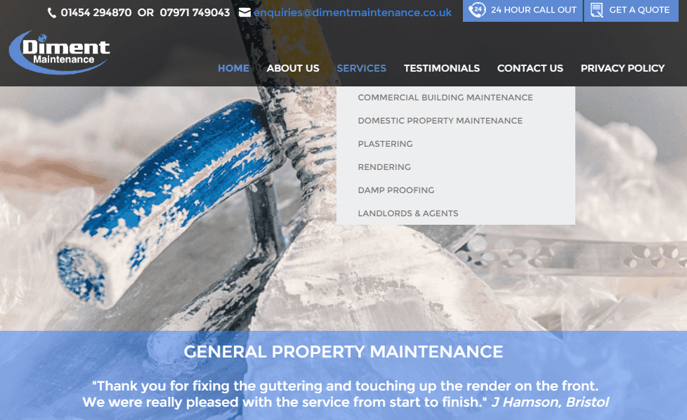 New website launch - Diment Maintenance