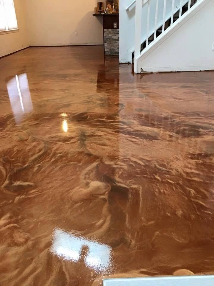 Brown Finish Epoxy Floor - Quality Interior Finishes LLC - Post Falls, ID
