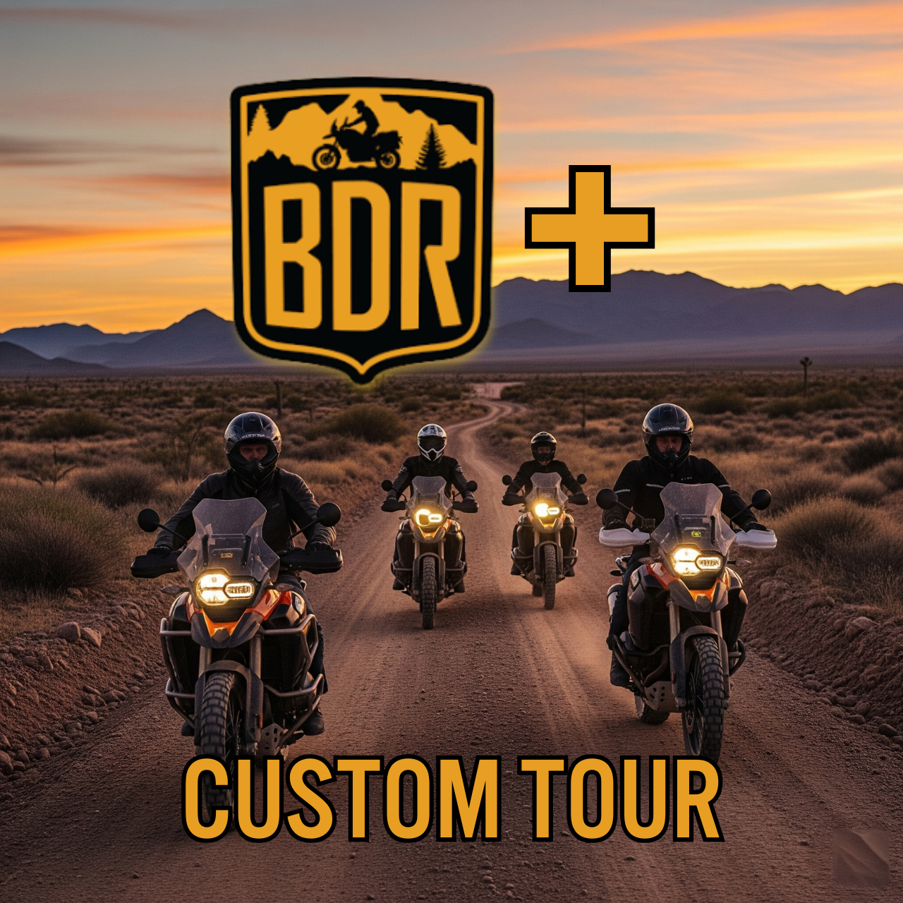 A dirt road in the middle of a desert with mountains in the background.