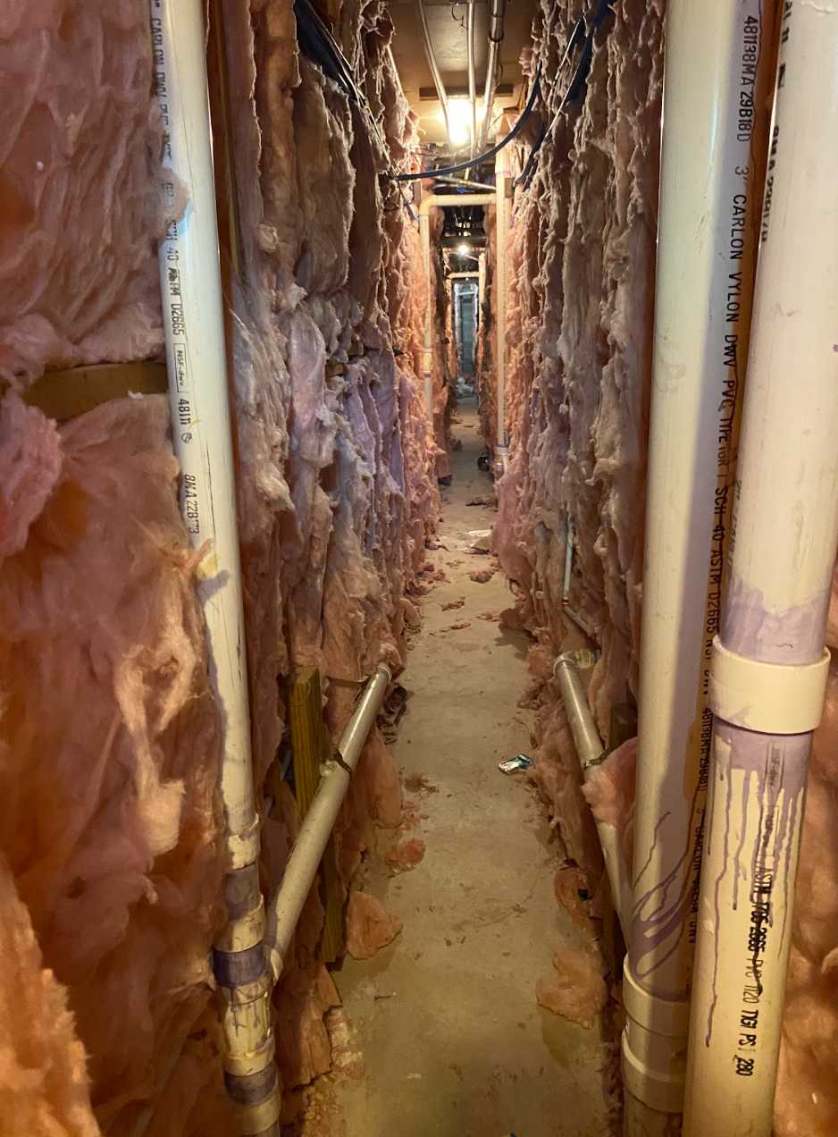 Fiberglass insulation keeps rooms consistent temperatures. 