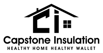 A logo for Capstone Insulation, a Healthy Home Healthy Wallet.