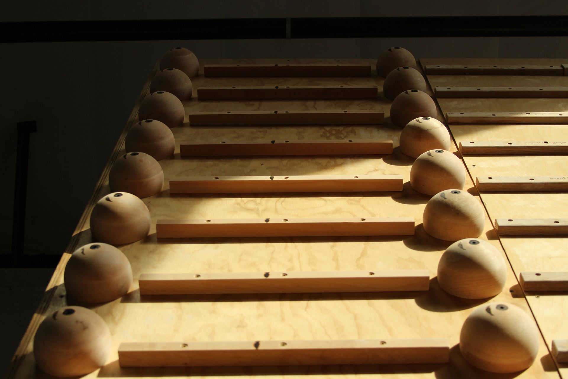 Wooden climbing wall