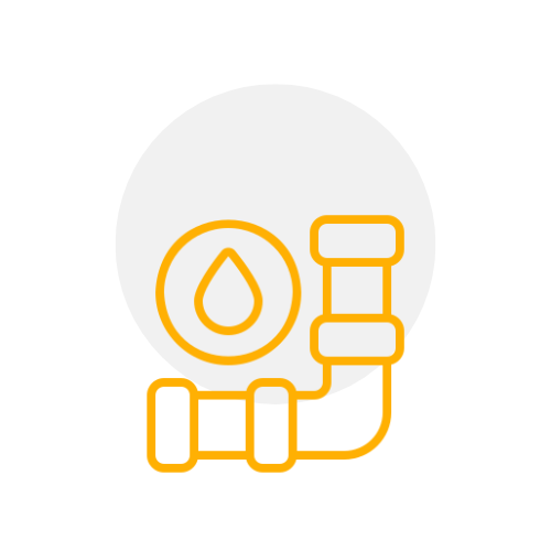 An icon of a pipe with a drop of water on it.