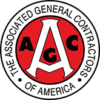 Logo: The Associated General Contractors of America. Red circle with white