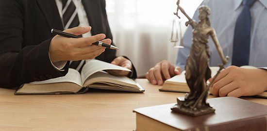 A real estate attorney's desk in Goldsboro, NC