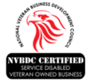 the logo for the national veteran business development council is a certified service disabled veteran owned business .