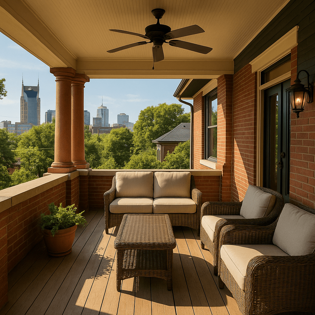 Outdoor covered porch in Nashville TN