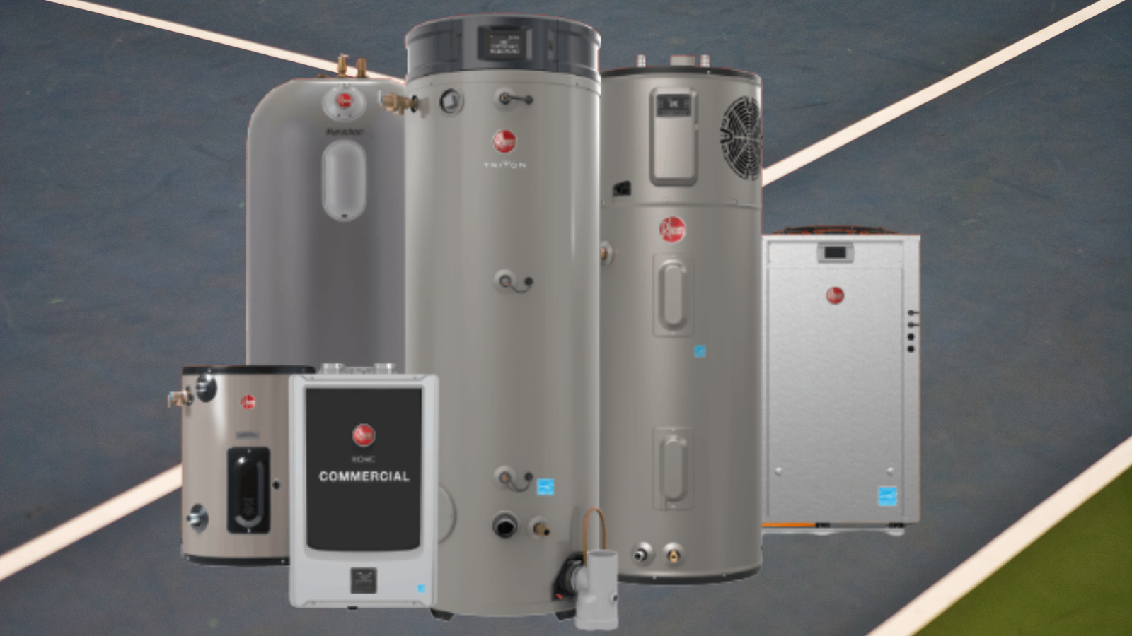 Commercial water heater system in a South Carolina business during winter
