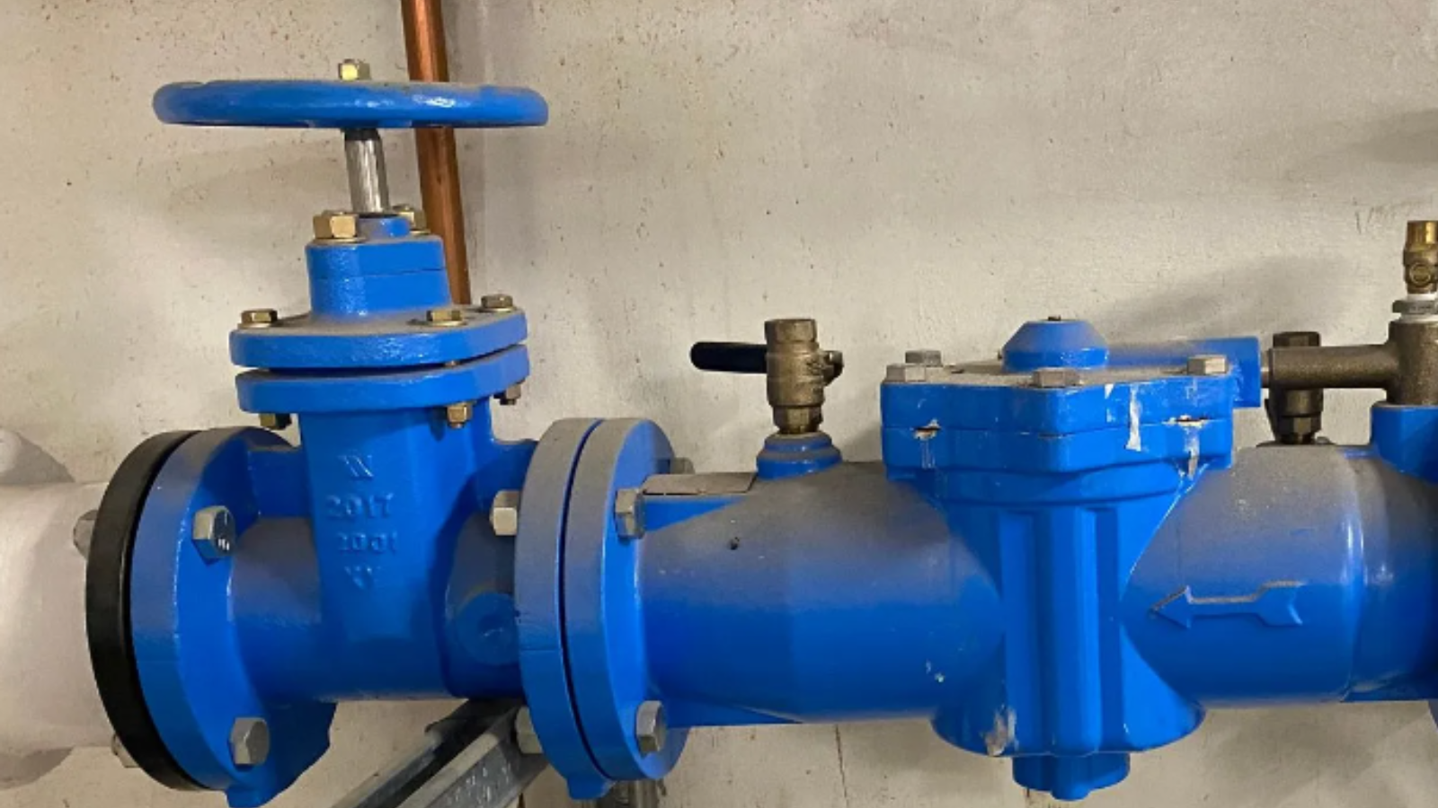 Commercial backflow prevention valve on a plumbing system in South Carolina