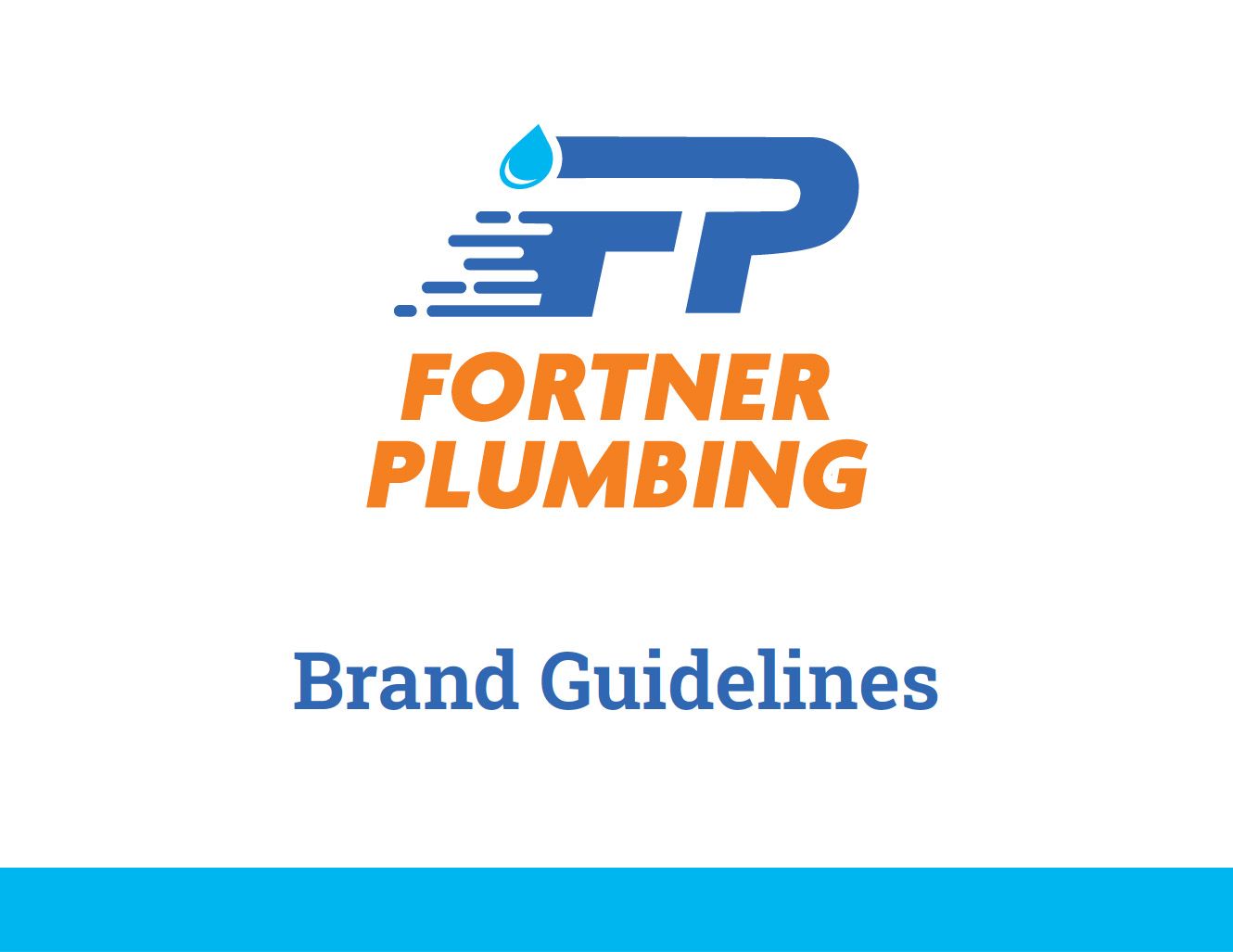 A blue and orange logo for fortner plumbing brand guidelines