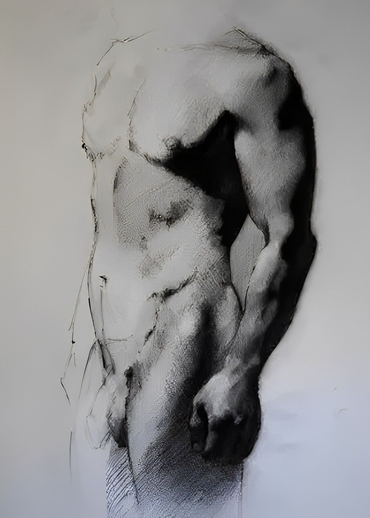 Life drawing of male nude life model