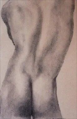 Nude male figure drawing
