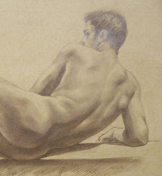 Male nude figure life drawing
