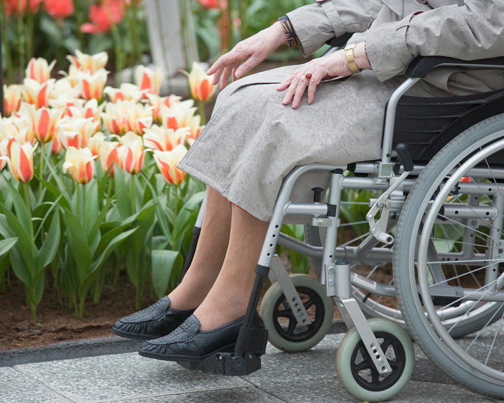 Handicapped Senior Woman Sitting in Wheelchair — Clinton Township, MI — Gigliotti & Associates, PC