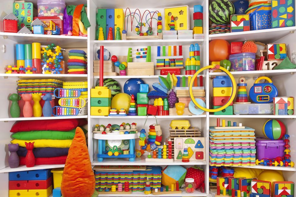 Shelves Filled With Colorful Children's Toys — Five Star Family Day Care in Singleton, NSW