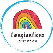 The Logo for Imaginations Family Day Care Shows a Rainbow in a Blue Circle — Five Star Family Day Care in Maitland, NSW