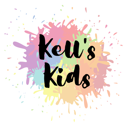 A Logo for Kell's Kids With a Rainbow Splash in the Background — Five Star Family Day Care in Maitland, NSW