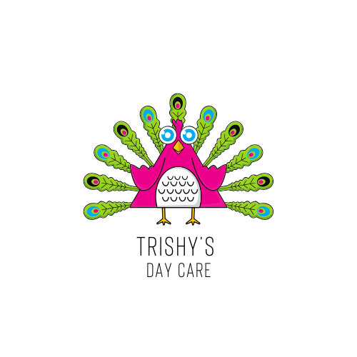 A Pink Peacock With Green Feathers is a Logo for a Day Care — Five Star Family Day Care in Maitland, NSW