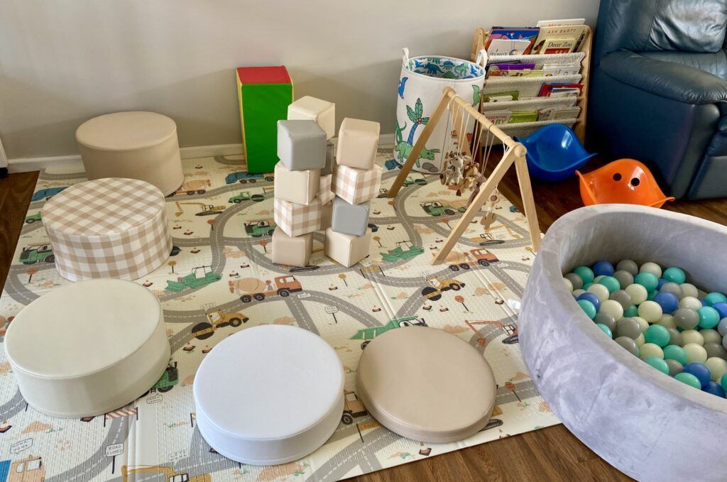 Play Area with Mats, Cushions, Blocks, Ball Pit, and Toys — Five Star Family Day Care in Newcastle, NSW
