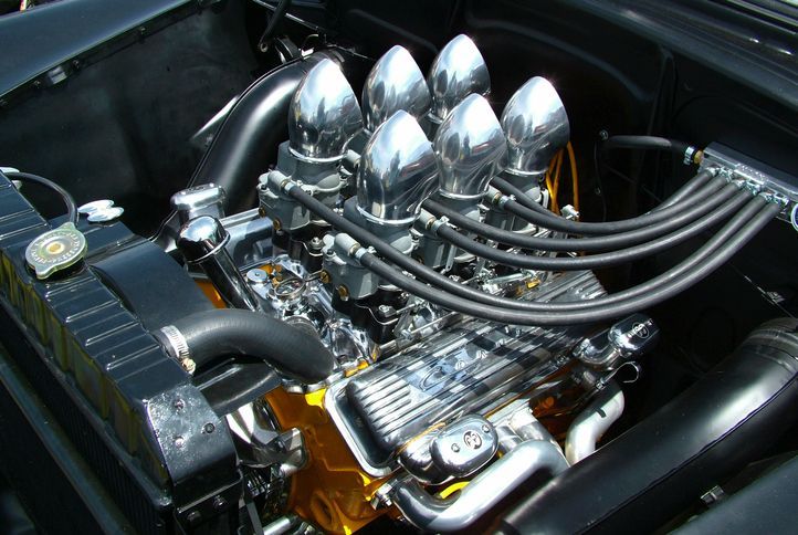 A close up of a chrome engine in a car| Ruckersville, VA | KEL-CAM Tire & Auto