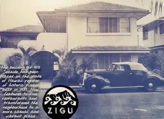 Vintage Image Of A House And A Car | Honolulu, HI | ZIGU Vintage Image Of A House And A Car | Honolulu, HI | ZIGU