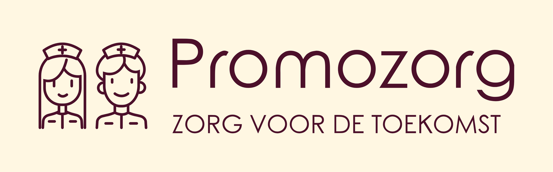 Logo for Promozorg, featuring two outlined nurses and the text
