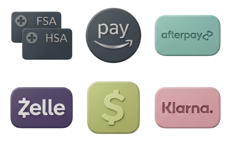 A logo for carecredit that says `` hsa / fsa accepted '' and `` affirm ''.