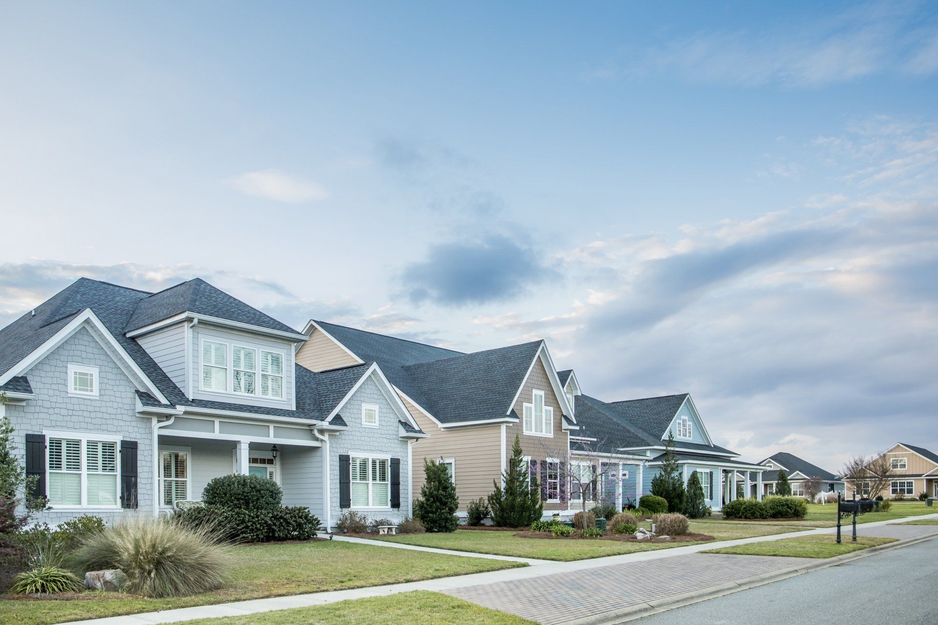 Bird's eye view of townhouses