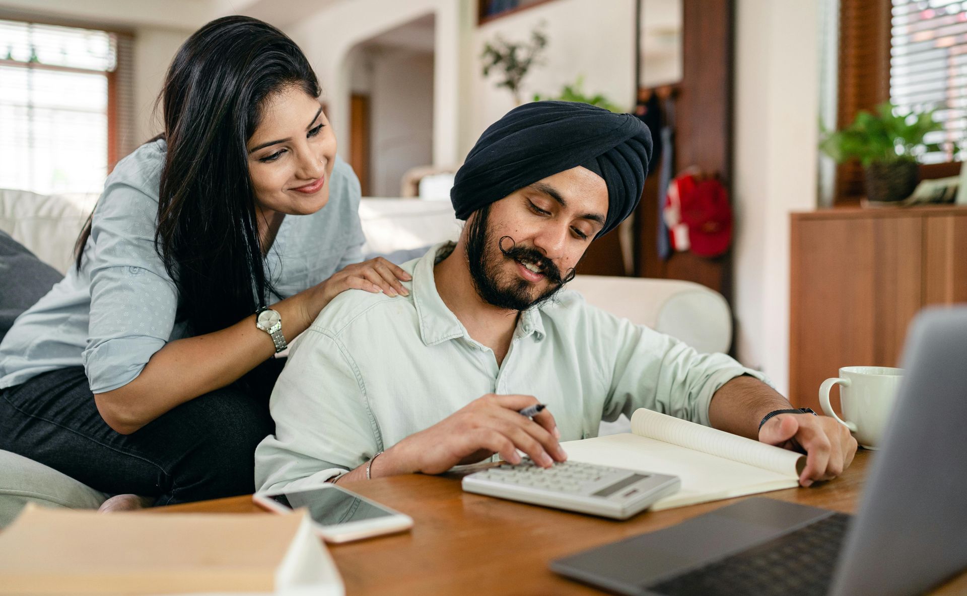 a family reviewing a financial plan