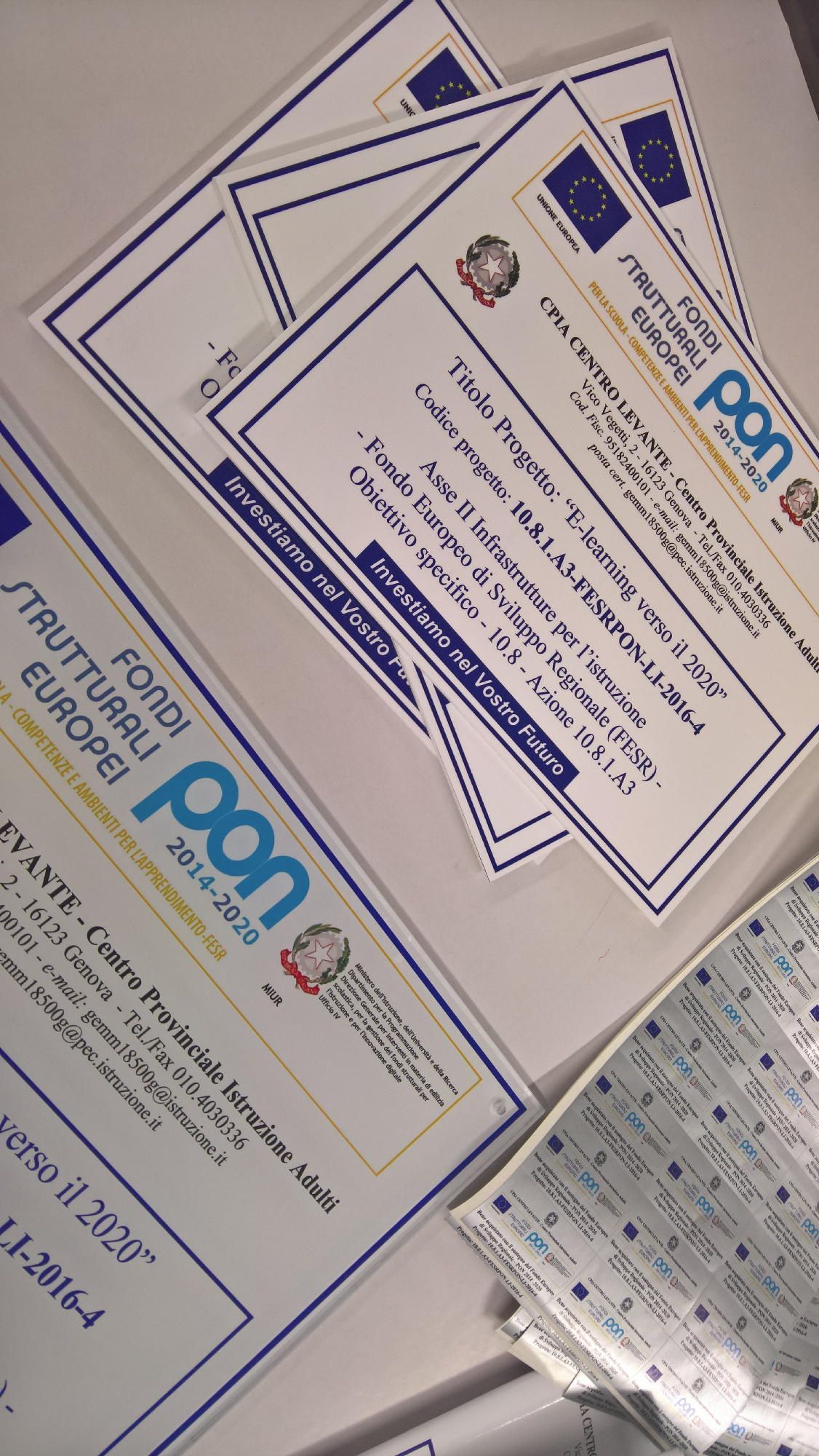 TARGHE PER PROGETTI PON Macerata