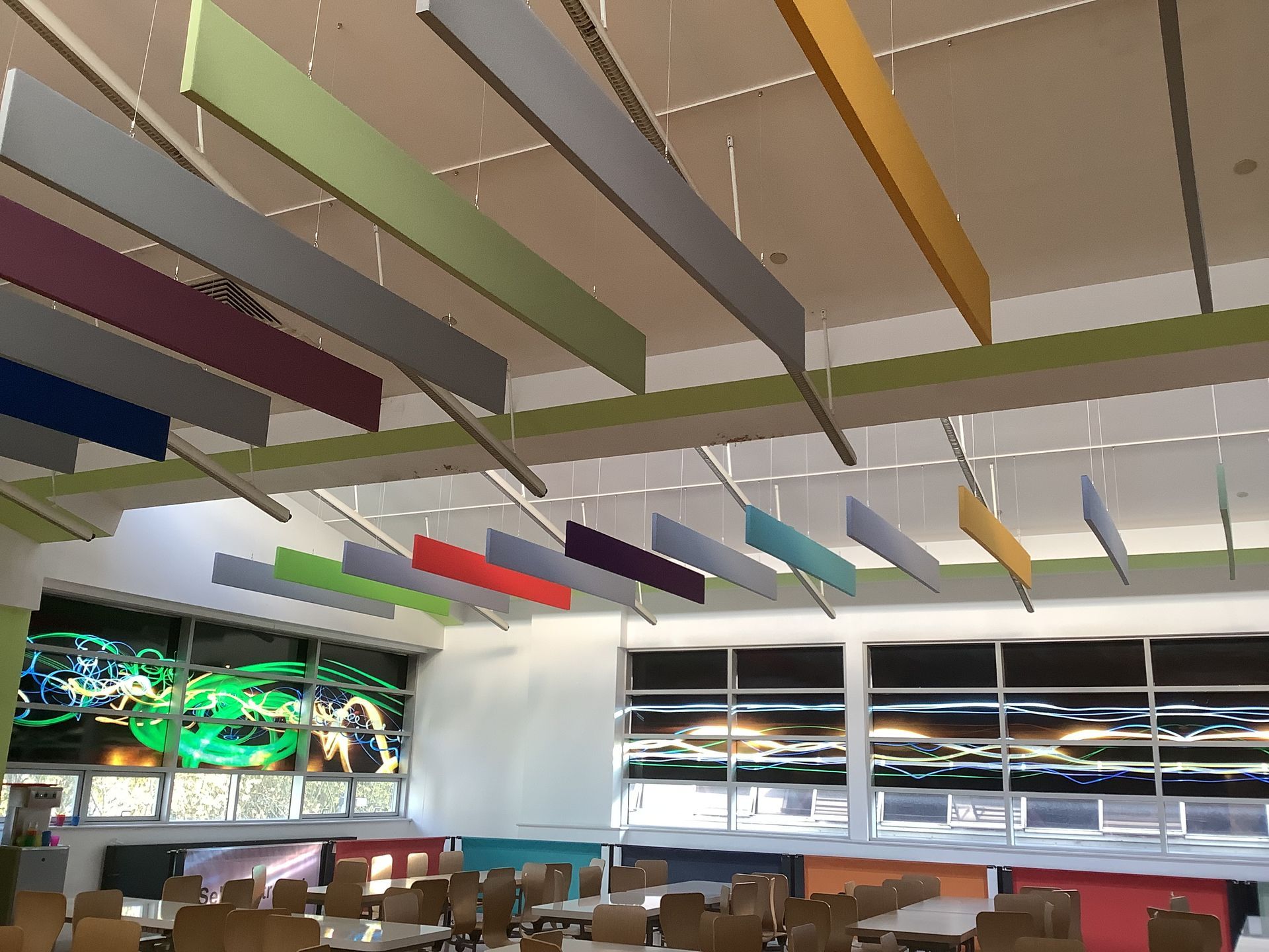 ProSound Acoustic Baffles in a school hall