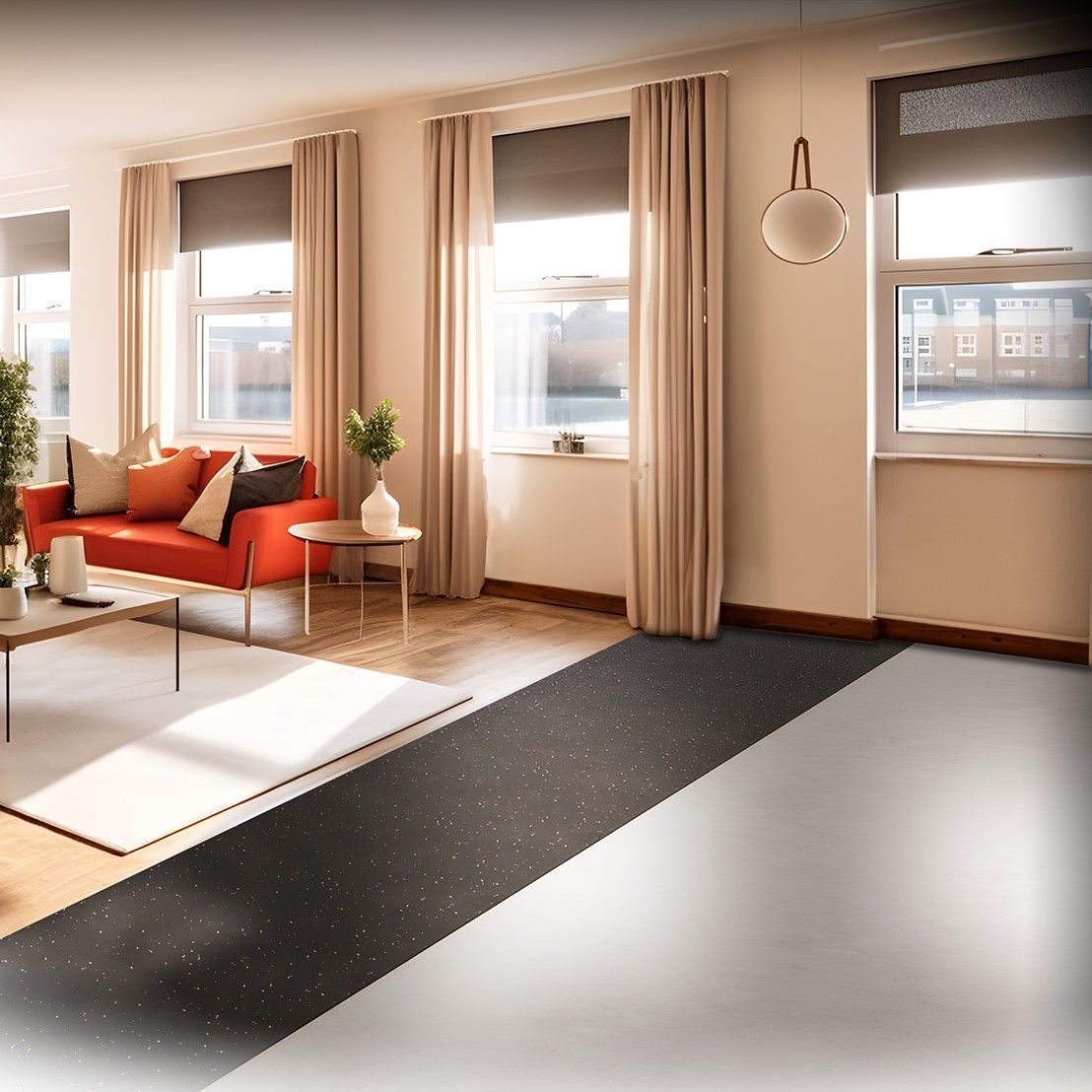 Concrete floor soundproofing with ImpactoMat 5