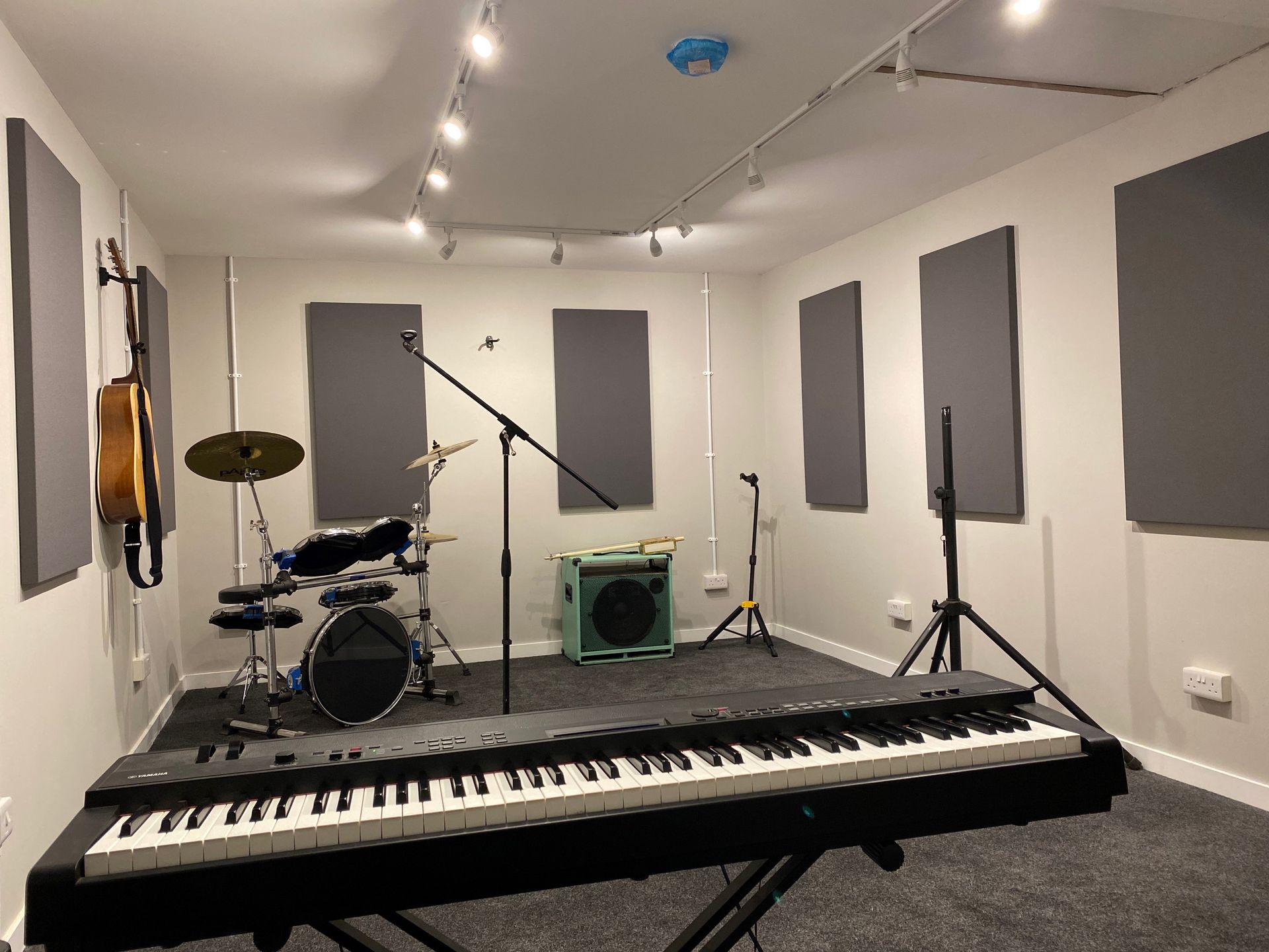 ProSound Easy-fix acoustic panels on a music studio wall 