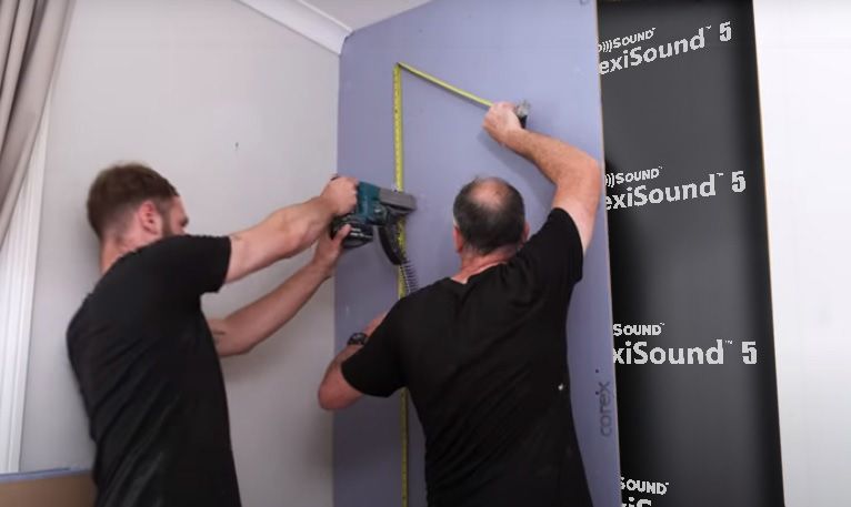 Second layer of Acoustic Plasterboard