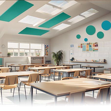 ProSound Acoustic Panels on a school wall and ceiling 