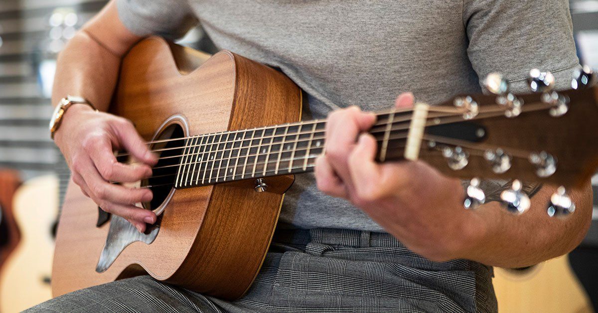 Man playing the guitar