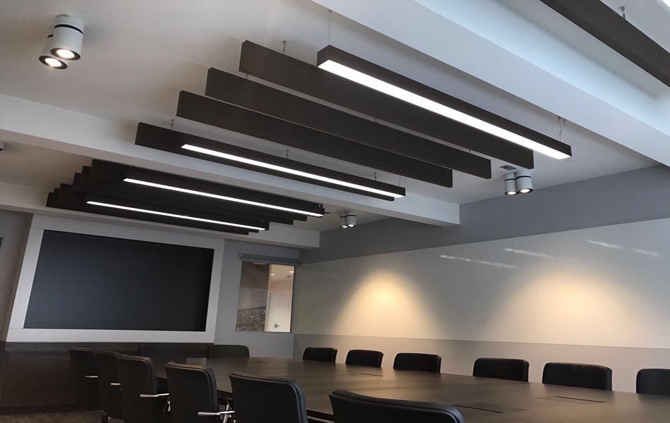 Hanging baffles sound absorption