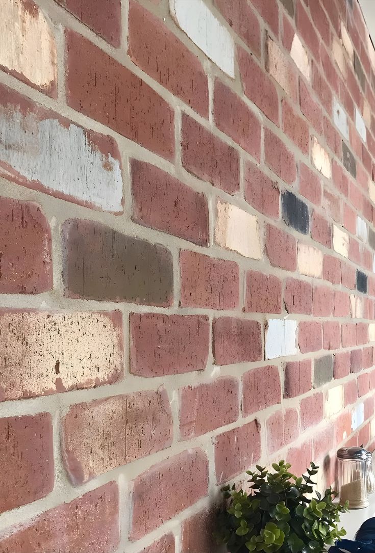 A Close Up Of A Brick Wall With A Plant On It — Premier Bricks, Blocks & Pavers In Lake Macquarie, NSW