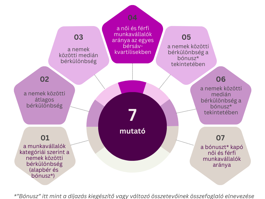 7 fő mutató a bértranszparencia jelentésről