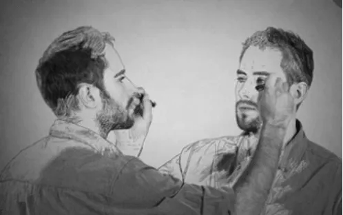 Two Men Painting Each Other's Face