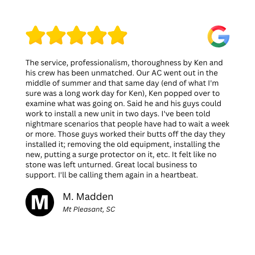 A google review of a service , professionalism , throughness by ken and his crew has been unmatched.