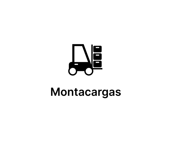 Icono de montacargas con el texto 