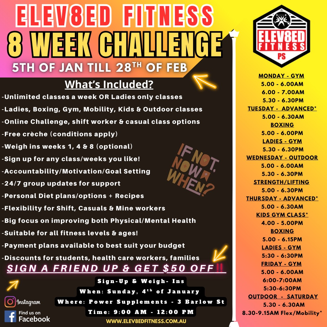 8 week challenge advertisement