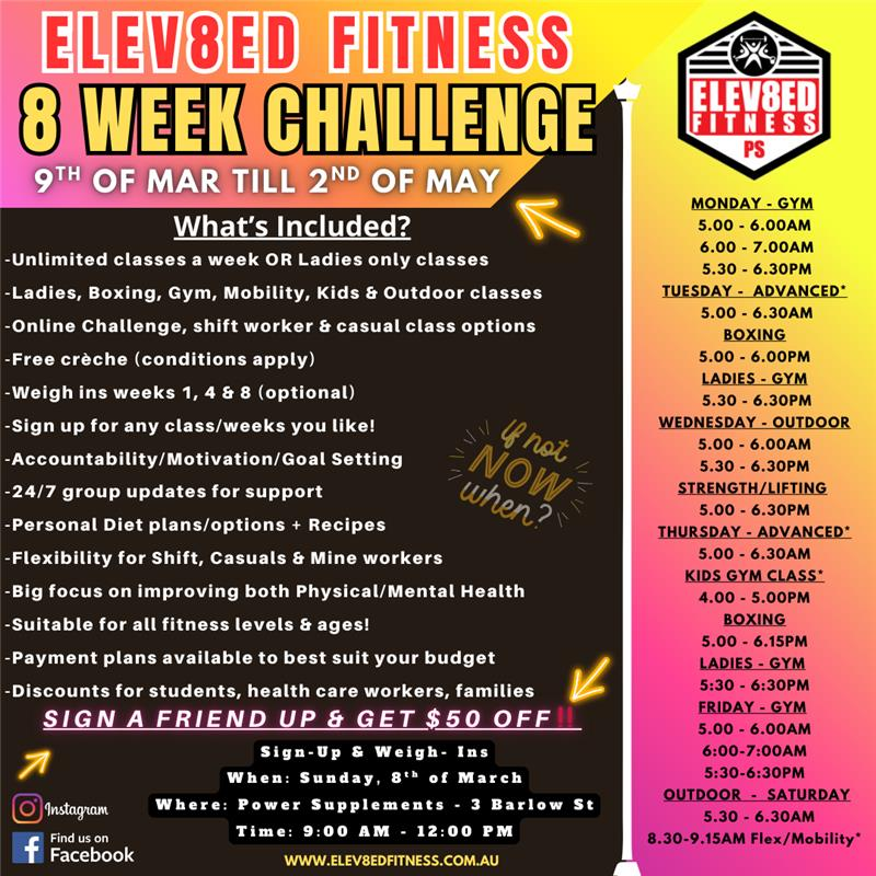 8 week challenge advertisement