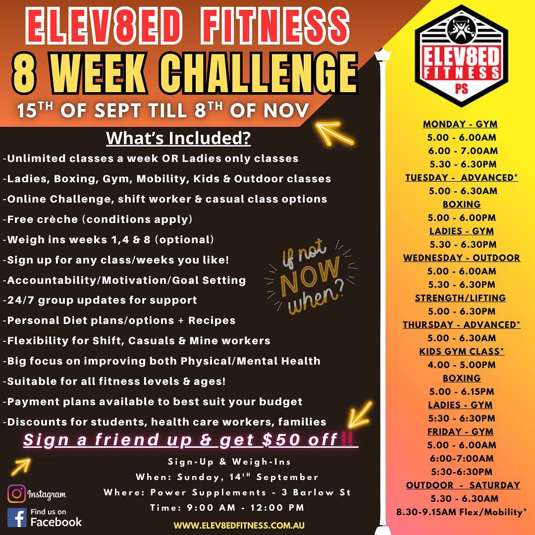 8 week challenge advertisement