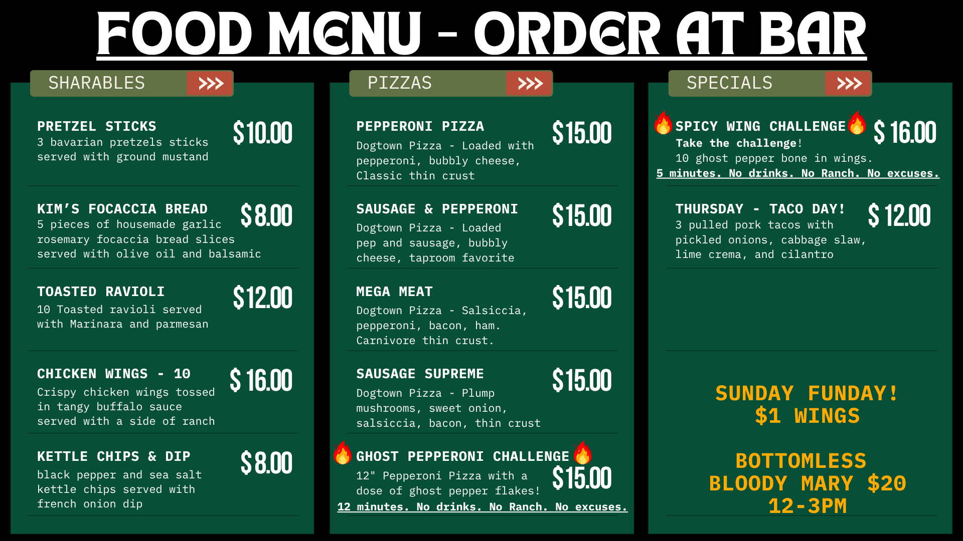 Menu List — Lake St. Louis, MO — Burnt Barrel Meadery & Distillery